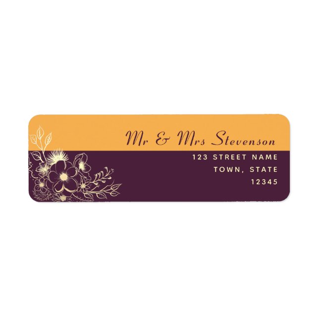 Plum Purple Return Address Label (Front)