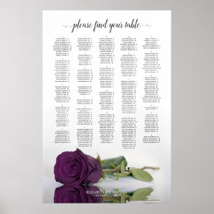 Plum Purple Rose Chic Alphabetical Seating Chart