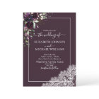 Plum Purple Rustic Script Lace Photo Wedding