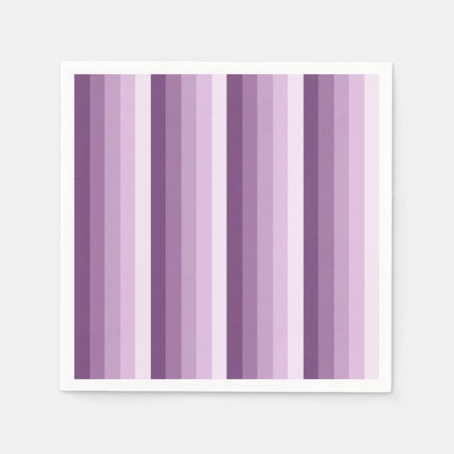 Plum purple shadow stripes napkin (Front)