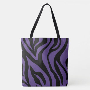 Plum Purple Tiger Print Tote Bag