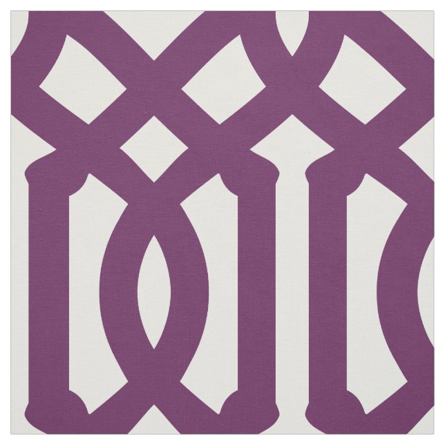 Plum Purple Trellis Large Scale Fabric (Swatch)