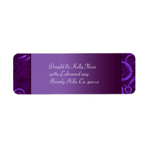 Plum & Purple Velvet Wedding Swirl Return Address Label