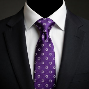 Plum Purple & White Polka Dot Tie