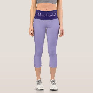"PLUM PURRFRCT" Custom High-Waisted Capri Pants
