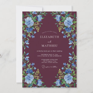 Plum Resplendent Winter Wedding Invitation