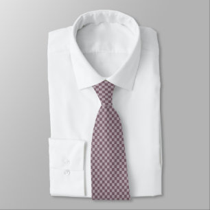 Plum Rose Chequered Pattern - Neck Tie