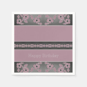 Plum Rose Floral Napkin