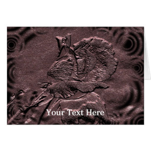 Plum Rosebud Floral Art Photo Card