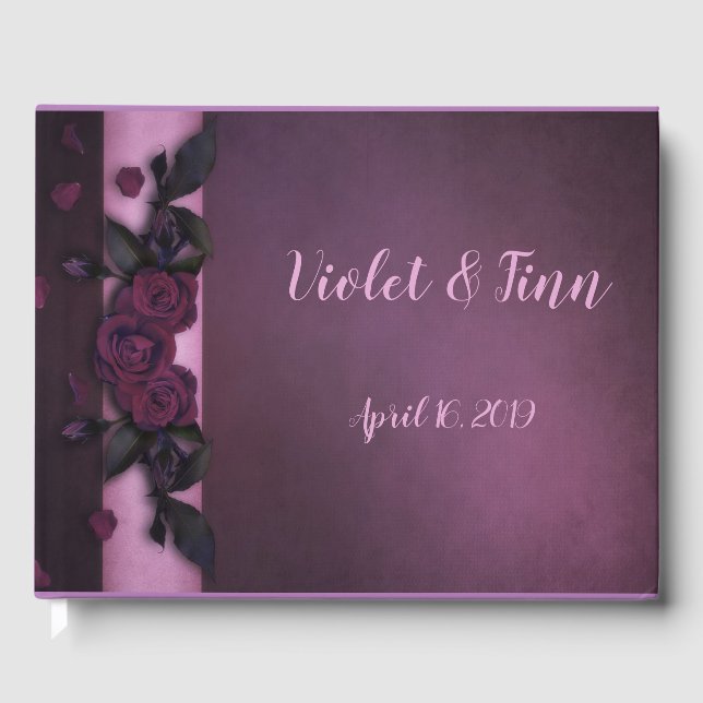 Plum Roses Guest Book (Front)
