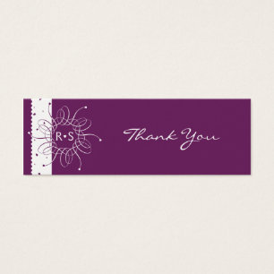Plum Rosette Wedding Party Thank You Tag