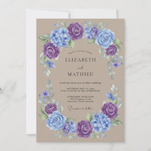 Plum Rustic Country Wedding Invitation