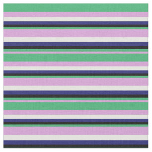 Plum, Sea Green, Black, Midnight Blue, and White Fabric