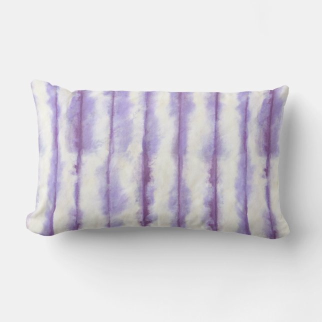 Plum Shibori Tie Dye  Lumbar Cushion (Front)