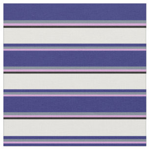 Plum, Slate Grey, Midnight Blue, White, and Black Fabric