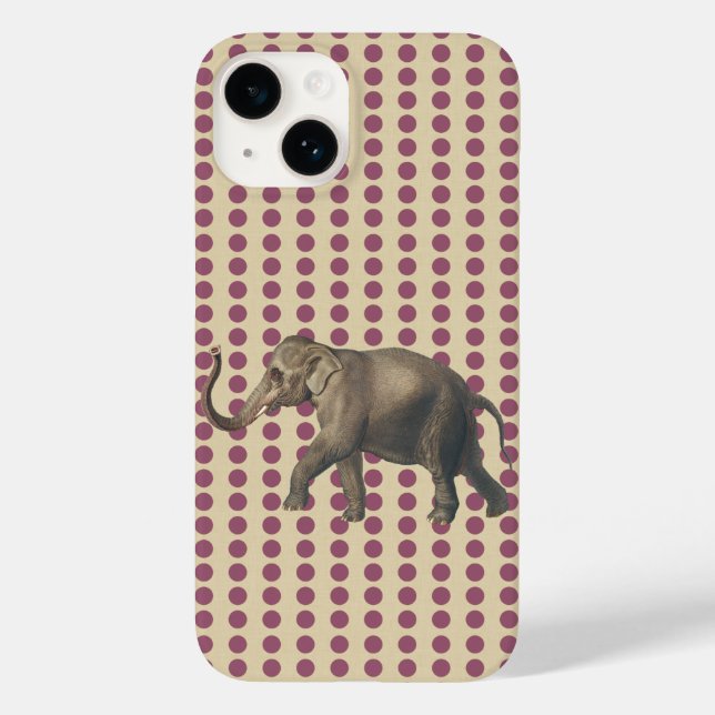 Plum Spice Moods Dots with Elephant Case-Mate iPhone Case (Back)