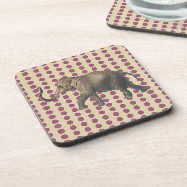 Plum Spice Moods Dots with Elephant Coaster (Left Side)