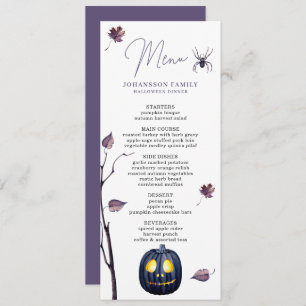 PLUM SPOOKY PUMPKIN SPIDER AUTUMN LEAF HALLOWEEN  MENU