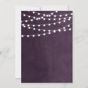 Plum String Lights Blank Invitation Template