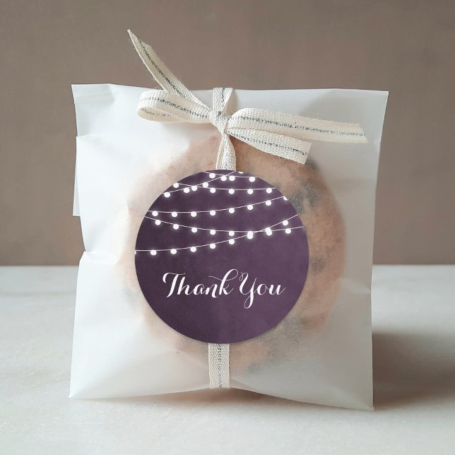 Plum String Lights Thank You Sticker (Creator Uploaded)