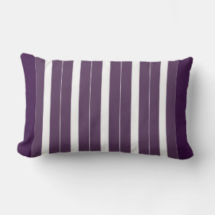 Plum Stripe Lumbar Reversible Pillow