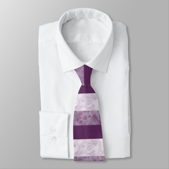 Plum Stripes Tie (Tied)