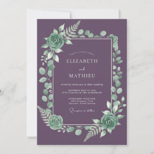Plum Sublime Botanical Wedding Invitation