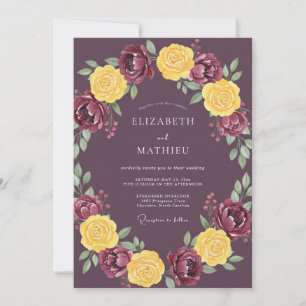 Plum Sumptuous Harvest Wedding Invitation