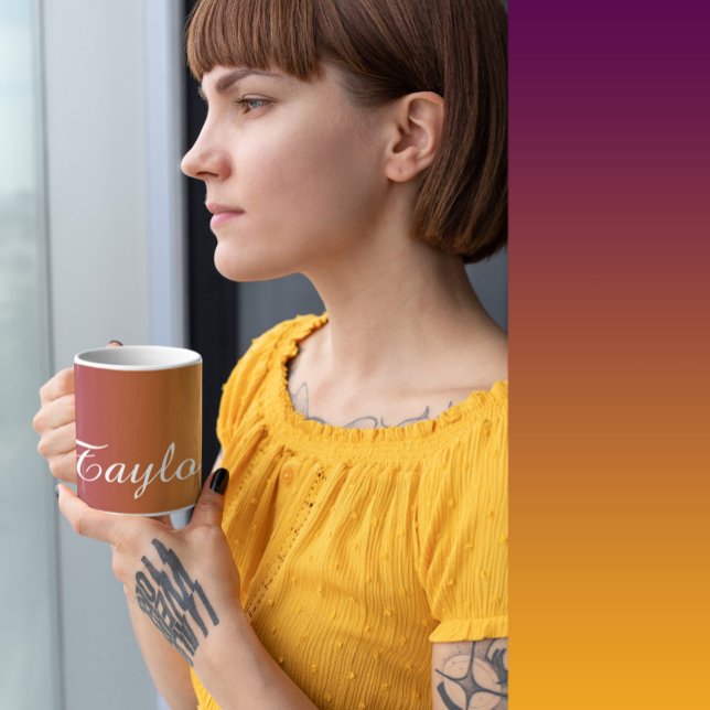 Plum Sunset - Customisable Name Coffee Mug (Creator Uploaded)