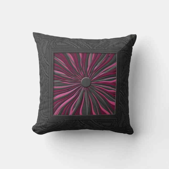 Plum Surprised - Faux Quilted Border Cushion (Front)