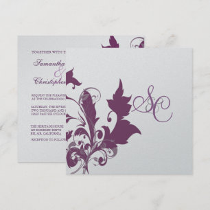 Plum swirls  Wedding Invitations