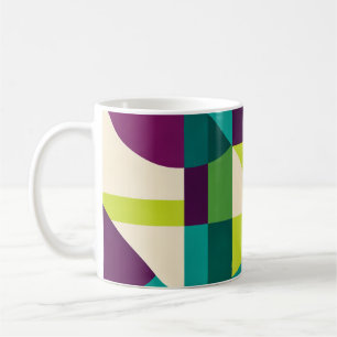 Plum Teal Geometric Abstract Coffee Mug
