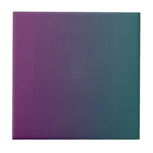 Plum Tranquillity - Gradient Plum Teal Ceramic Til Ceramic Tile