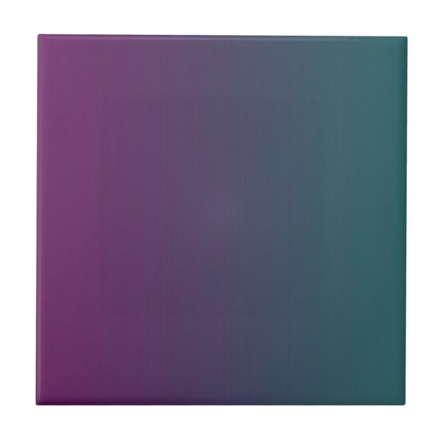 Plum Tranquillity - Gradient Plum Teal Ceramic Til Ceramic Tile (Front)