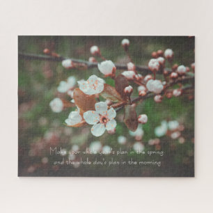 Plum Tree Branches with White Flowers Jigsaw Puzzle
