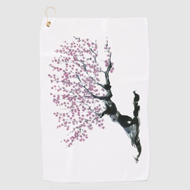 Plum tree golf towel (Front)