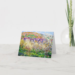 Plum Trees in Blossom at Vetheuil Claude Monet Card