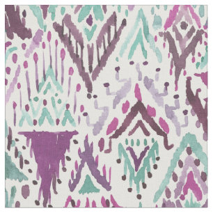 Plum Triumphant Boho Chic Tribal Ikat Fabric