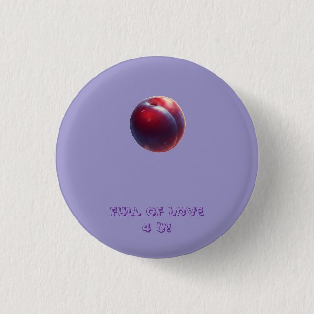 Plum Valentines 3 Cm Round Badge (Front)