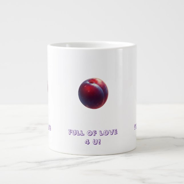 Plum Valentines Large Coffee Mug (Front)