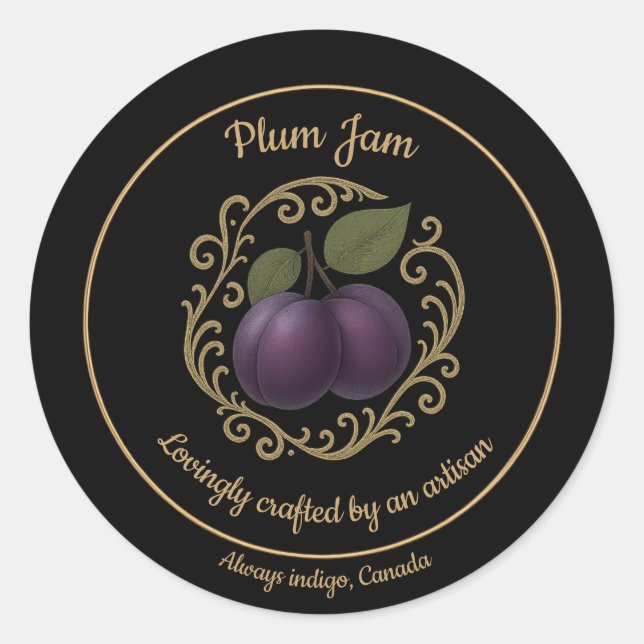 Plum Velvet – Gourmet Jam Label (Front)