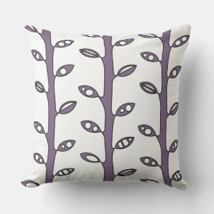 Plum VINES Retro DESIGN Throw Pillow