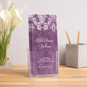 Plum Vintage Damask Pattern with Grungy Finish