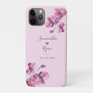Plum Watercolor Orchid Wedding Keepsake Case-Mate iPhone 11 Pro Case