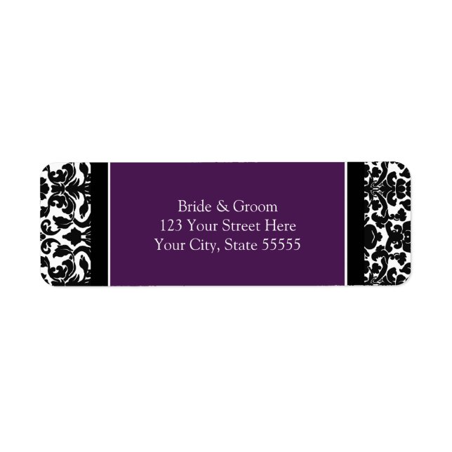 Plum Wedding Custom Return Address Labels (Front)