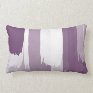 Plum White Brushstrokes Throw Pillow