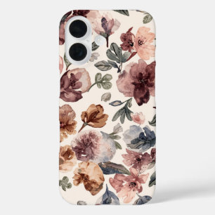 Plum Wildflower Watercolor Moody Botanical Garden iPhone 16 Case