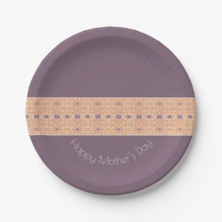 Plum With Pattern Paper Plate