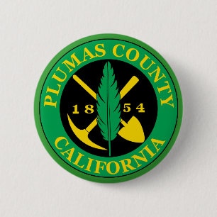 Plumas county seal 6 cm round badge