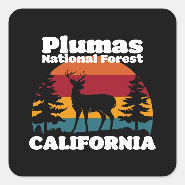 Plumas National Forest California Square Sticker (Front)